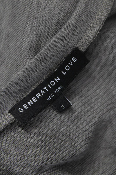 Generation Love Womens Basic Linen Scoop Neck Sleeveless Tank Gray Size S