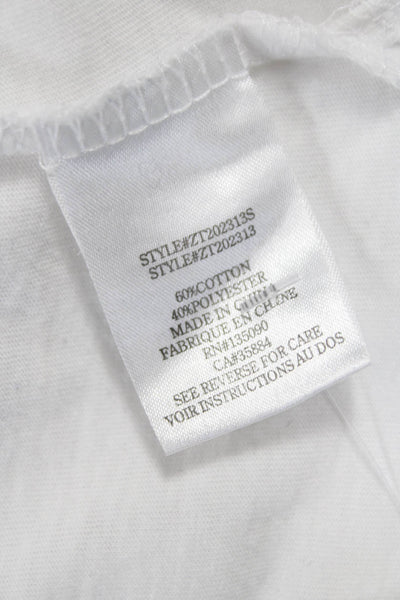 Z Supply Women Basic White Cotton V-Neck Short Sleeve T-Shirt Size M