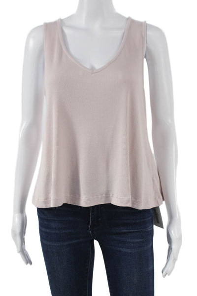 Michael Stars Womens Sleeveless V-Neck Pink Tank Polyester Size One Size