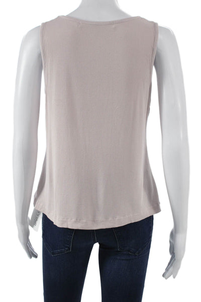 Michael Stars Womens Sleeveless V-Neck Pink Tank Polyester Size One Size