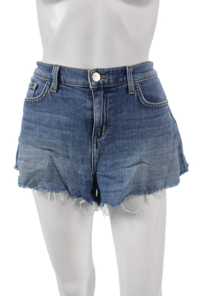 L'Agence Womens Blue Cut-Off Cotton Shorts Size 29