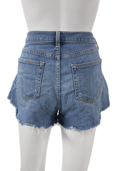 L'Agence Womens Blue Cut-Off Cotton Shorts Size 29
