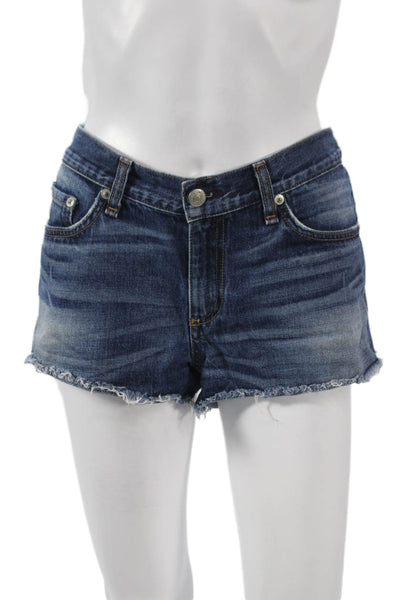 Rag & Bone Jean Women Cut-Off Denim Shorts Blue 100% Cotton Size 27