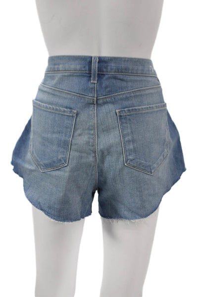 L'Agence Womens Cut-Off Blue 94% Cotton Shorts Button Size 29
