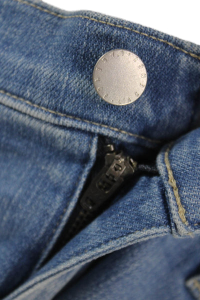 L'Agence Womens Cut-Off Blue 94% Cotton Shorts Button Size 29