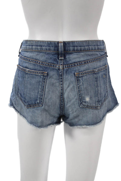 Rag & Bone Jean Women Cut-Off Denim Shorts Blue Cotton Button Size 27