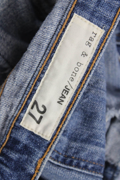 Rag & Bone Jean Women Cut-Off Denim Shorts Blue Cotton Button Size 27