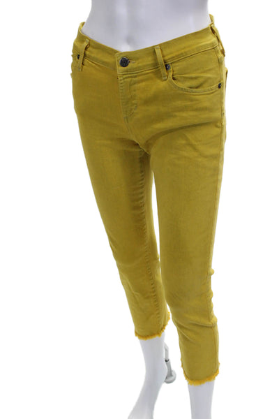 Citizens of Humanity Womens Skinny Jeans Yellow Low Rise Button Cotton Size 29