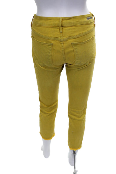 Citizens of Humanity Womens Skinny Jeans Yellow Low Rise Button Cotton Size 29
