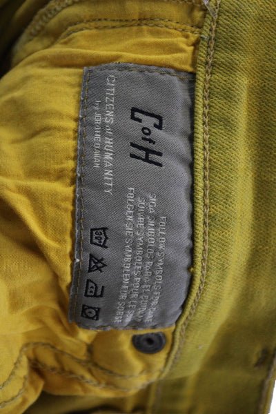 Citizens of Humanity Womens Skinny Jeans Yellow Low Rise Button Cotton Size 29