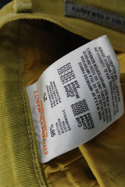 Citizens of Humanity Womens Skinny Jeans Yellow Low Rise Button Cotton Size 29