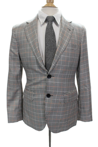 Max Mara Mens Multicolor Wool Check Blazer Size 36