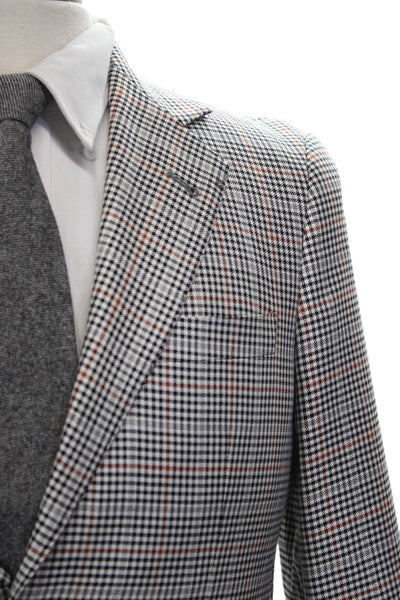 Max Mara Mens Multicolor Wool Check Blazer Size 36