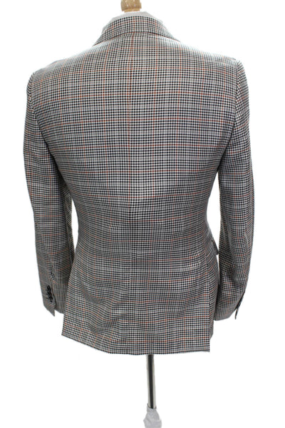Max Mara Mens Multicolor Wool Check Blazer Size 36