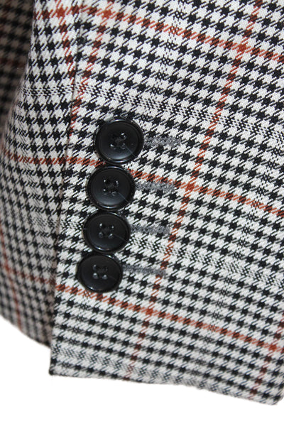 Max Mara Mens Multicolor Wool Check Blazer Size 36