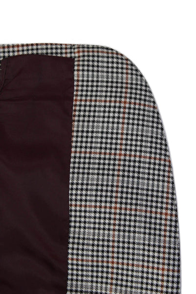 Max Mara Mens Multicolor Wool Check Blazer Size 36