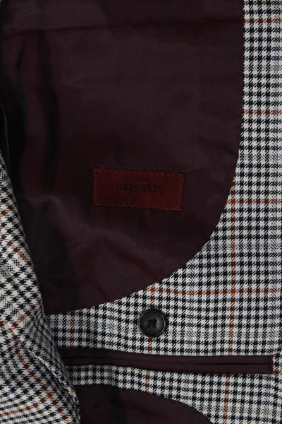Max Mara Mens Multicolor Wool Check Blazer Size 36