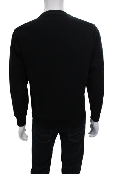 Uniqlo Mens Pullover Sweatshirt Black Cotton Crew Neck Long Sleeve Size S
