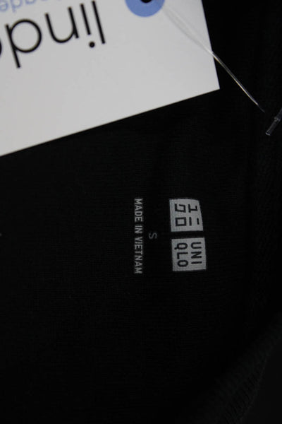Uniqlo Mens Pullover Sweatshirt Black Cotton Crew Neck Long Sleeve Size S