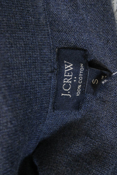 J Crew Mens Short Sleeve Collared Knit Polo Shirt Blue Size Small