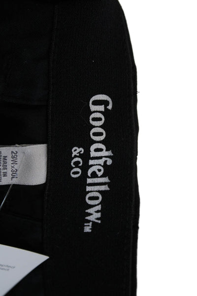 Goodfellow Mens Black Chino Pants Button Cotton Size 29