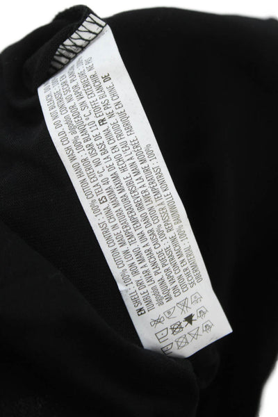 English Factory Womens Basic T-Shirt Black Cotton Crew Neck Short Sleeve Size S