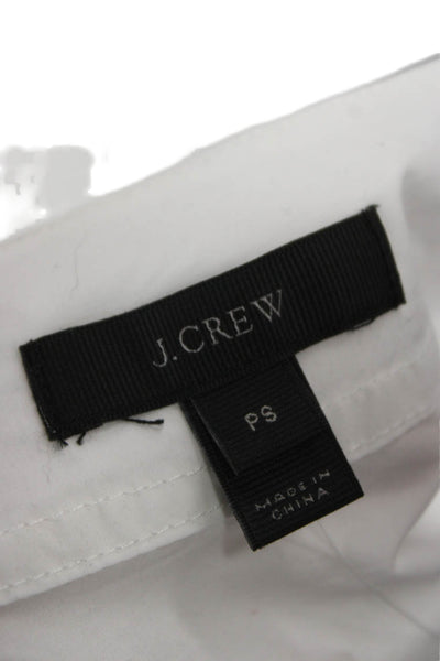 J Crew Women White V-Neck Cotton Tunic Long Sleeve Size PS