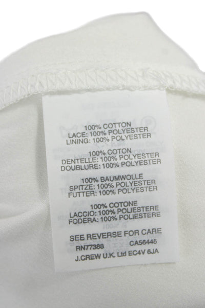 J Crew Womens Shift Dress White Cotton Sleeveless Knee Length Zip Size PS