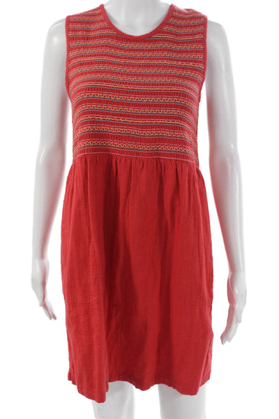 dRA Los Angeles Womens Red Striped Cotton Tank Dress Sleeveless Size PS