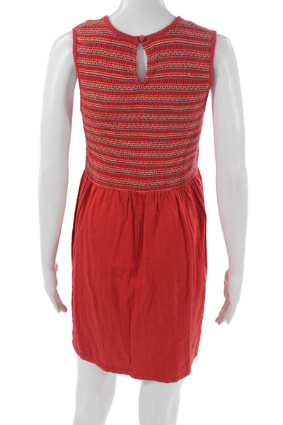 dRA Los Angeles Womens Red Striped Cotton Tank Dress Sleeveless Size PS