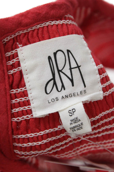 dRA Los Angeles Womens Red Striped Cotton Tank Dress Sleeveless Size PS