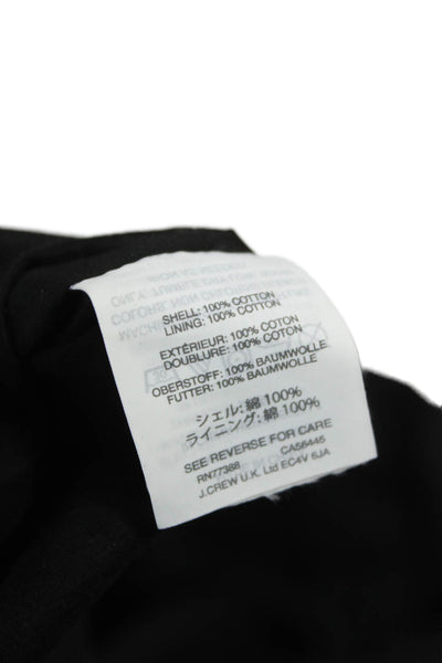 J Crew Womens Fit & Flare Dress Black Cotton V Neck Sleeveless Knee Length Size