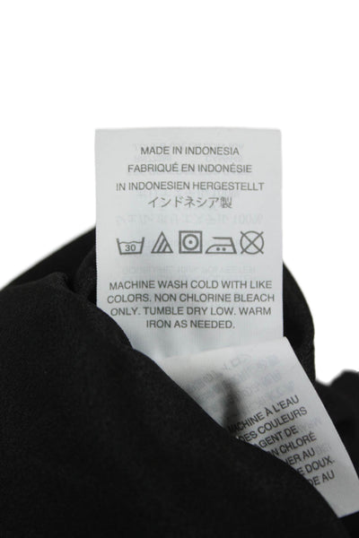 J Crew Womens Black Sleeveless Round Neck Polyester Blouse Button Size 4P
