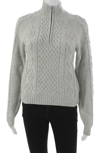 Sunday Best Womens Gray Wool Pullover Sweater Mock Neck Long Sleeve Size XS