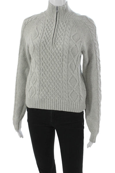 Sunday Best Womens Gray Wool Pullover Sweater Mock Neck Long Sleeve Size XS