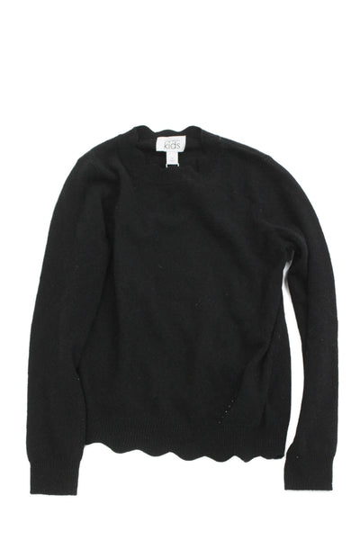 Autumn Cashmere Childrens Girls Long Sleeves Crew Neck Sweater Black Size 12
