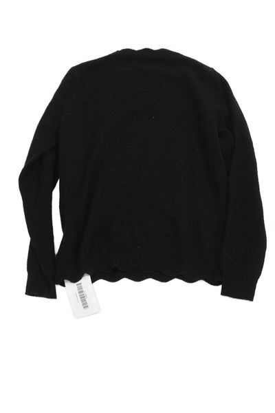 Autumn Cashmere Childrens Girls Long Sleeves Crew Neck Sweater Black Size 12