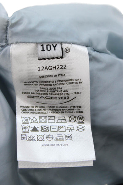 Add Childrens Girls Full Zipper Puffer Jacket Sky Blue Size 10