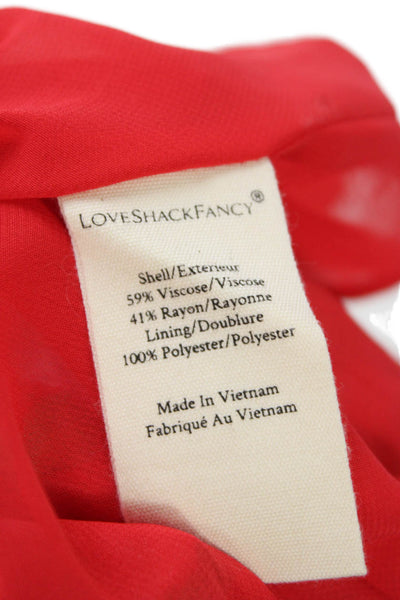 Love Shack Fancy Womens Red Viscose Floral Mini Skirt Petite Size S