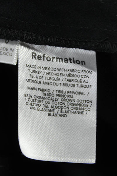 Reformation Women Mini Dress Black Square Neck Long Sleeve Size 0