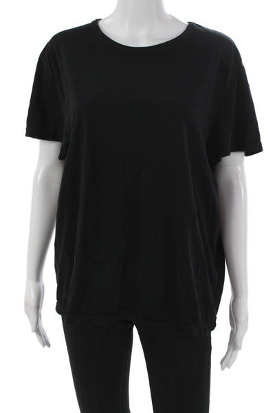 Donni Womens Basic Black Supima Cotton Round Neck Short Sleeve T-Shirt Size XL