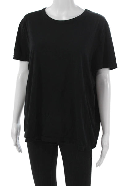 Donni Womens Basic Black Supima Cotton Round Neck Short Sleeve T-Shirt Size XL
