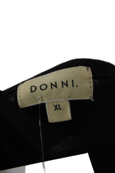 Donni Womens Basic Black Supima Cotton Round Neck Short Sleeve T-Shirt Size XL