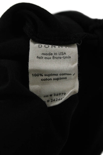 Donni Womens Basic Black Supima Cotton Round Neck Short Sleeve T-Shirt Size XL