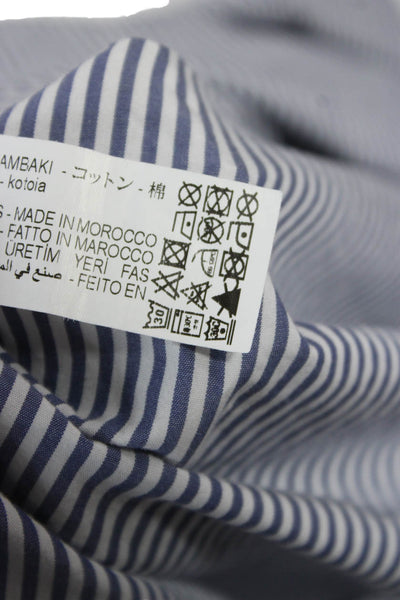 Zara Womens Basic Striped Cotton Collared Button-Up Long Sleeve Top Size M