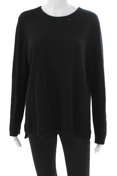 525 Women Cashmere Pullover Sweater Black Crew Neck Long Sleeve Size L