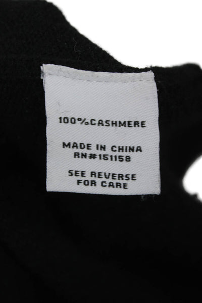 525 Women Cashmere Pullover Sweater Black Crew Neck Long Sleeve Size L