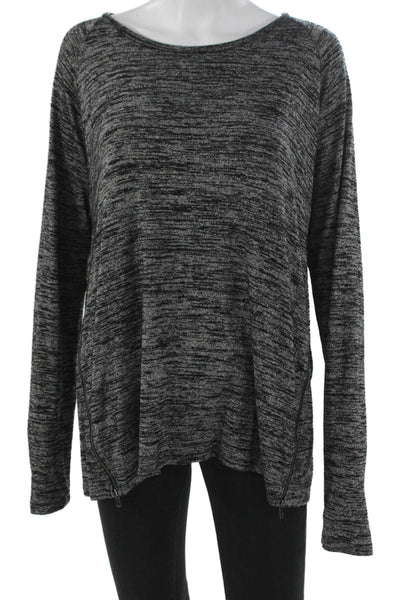Rag & Bone Jean Womens Tunic T-Shirt Black Rayon Boat Neck Long Sleeve Size L