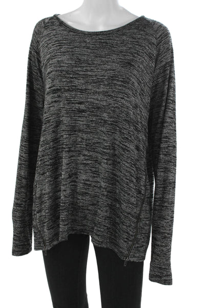 Rag & Bone Jean Womens Tunic T-Shirt Black Rayon Boat Neck Long Sleeve Size L