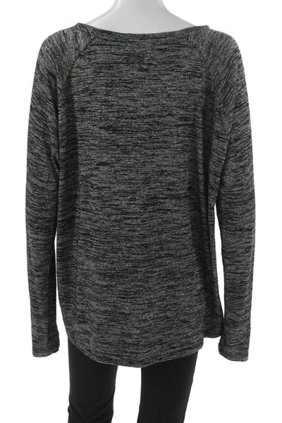 Rag & Bone Jean Womens Tunic T-Shirt Black Rayon Boat Neck Long Sleeve Size L